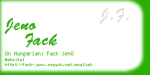 jeno fack business card