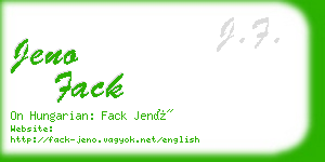 jeno fack business card